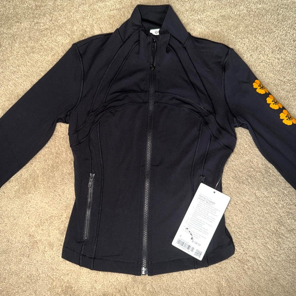 Lululemon Hawaii Collection, Black Define Jacket with orange flowers